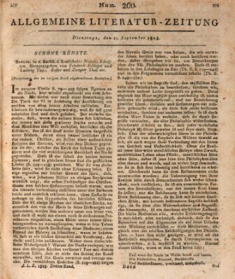 Allgemeine Literatur-Zeitung (Literarisches Zentralblatt für Deutschland) Dienstag 13. September 1803