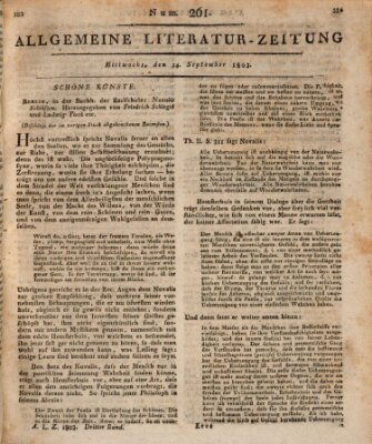 Allgemeine Literatur-Zeitung (Literarisches Zentralblatt für Deutschland) Mittwoch 14. September 1803