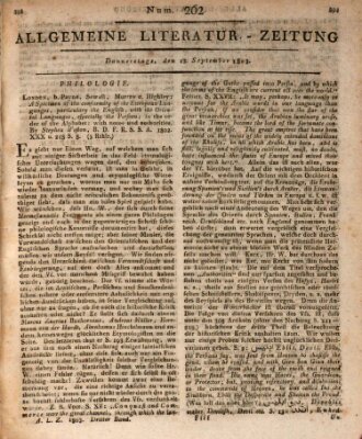 Allgemeine Literatur-Zeitung (Literarisches Zentralblatt für Deutschland) Donnerstag 15. September 1803