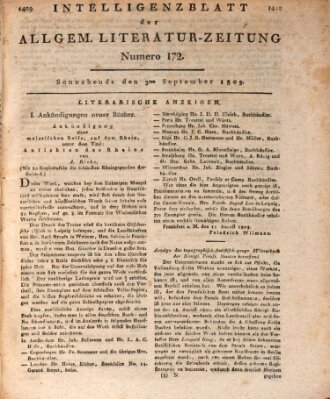 Allgemeine Literatur-Zeitung (Literarisches Zentralblatt für Deutschland) Samstag 3. September 1803