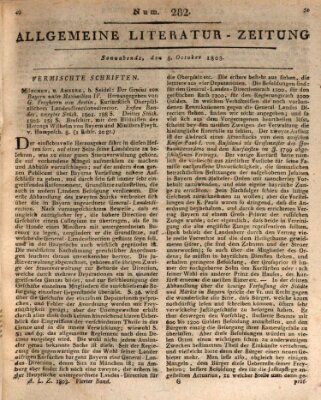 Allgemeine Literatur-Zeitung (Literarisches Zentralblatt für Deutschland) Samstag 8. Oktober 1803