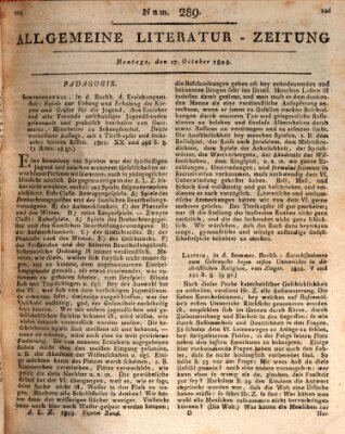 Allgemeine Literatur-Zeitung (Literarisches Zentralblatt für Deutschland) Montag 17. Oktober 1803