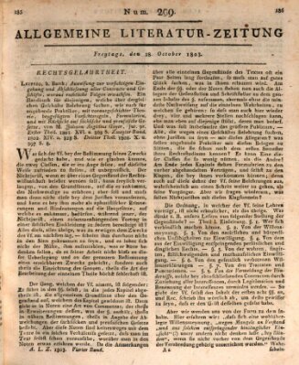 Allgemeine Literatur-Zeitung (Literarisches Zentralblatt für Deutschland) Freitag 28. Oktober 1803