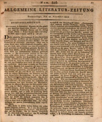 Allgemeine Literatur-Zeitung (Literarisches Zentralblatt für Deutschland) Donnerstag 17. November 1803