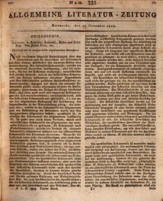 Allgemeine Literatur-Zeitung (Literarisches Zentralblatt für Deutschland) Mittwoch 23. November 1803