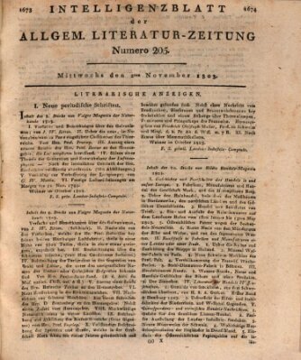 Allgemeine Literatur-Zeitung (Literarisches Zentralblatt für Deutschland) Mittwoch 2. November 1803