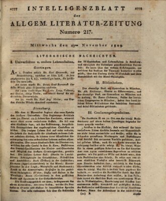 Allgemeine Literatur-Zeitung (Literarisches Zentralblatt für Deutschland) Mittwoch 23. November 1803