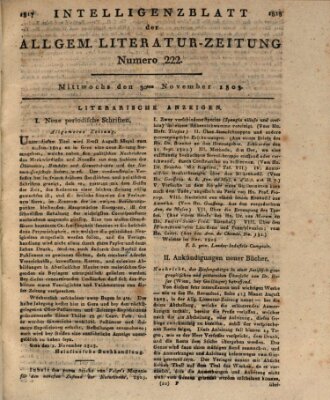 Allgemeine Literatur-Zeitung (Literarisches Zentralblatt für Deutschland) Mittwoch 30. November 1803