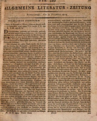 Allgemeine Literatur-Zeitung (Literarisches Zentralblatt für Deutschland) Donnerstag 22. Dezember 1803