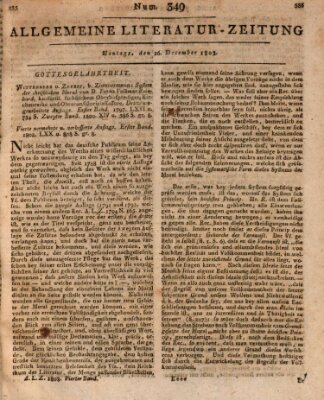 Allgemeine Literatur-Zeitung (Literarisches Zentralblatt für Deutschland) Montag 26. Dezember 1803