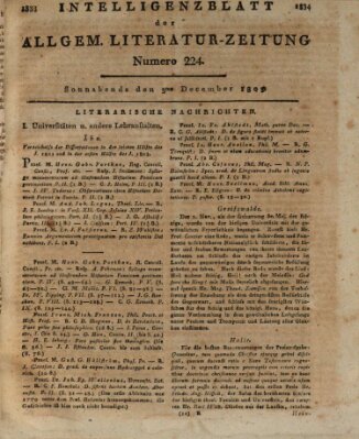 Allgemeine Literatur-Zeitung (Literarisches Zentralblatt für Deutschland) Samstag 3. Dezember 1803