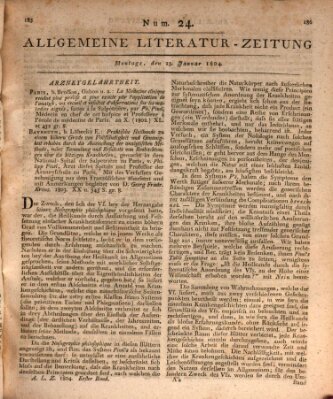 Allgemeine Literatur-Zeitung (Literarisches Zentralblatt für Deutschland) Montag 23. Januar 1804