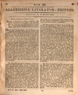 Allgemeine Literatur-Zeitung (Literarisches Zentralblatt für Deutschland) Samstag 28. Januar 1804