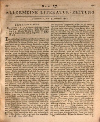 Allgemeine Literatur-Zeitung (Literarisches Zentralblatt für Deutschland) Samstag 4. Februar 1804