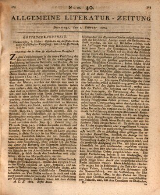 Allgemeine Literatur-Zeitung (Literarisches Zentralblatt für Deutschland) Dienstag 7. Februar 1804