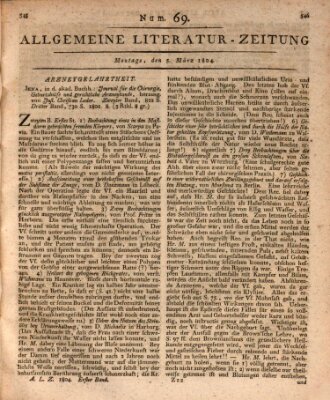 Allgemeine Literatur-Zeitung (Literarisches Zentralblatt für Deutschland) Montag 5. März 1804