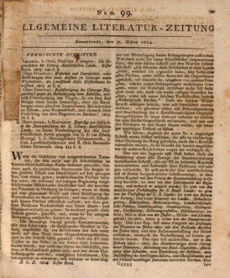 Allgemeine Literatur-Zeitung (Literarisches Zentralblatt für Deutschland) Samstag 31. März 1804