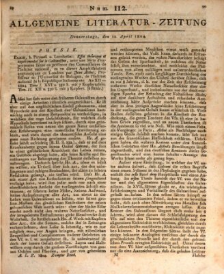 Allgemeine Literatur-Zeitung (Literarisches Zentralblatt für Deutschland) Donnerstag 12. April 1804