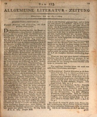 Allgemeine Literatur-Zeitung (Literarisches Zentralblatt für Deutschland) Dienstag 24. April 1804