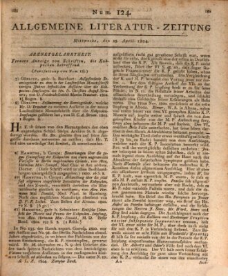 Allgemeine Literatur-Zeitung (Literarisches Zentralblatt für Deutschland) Mittwoch 25. April 1804