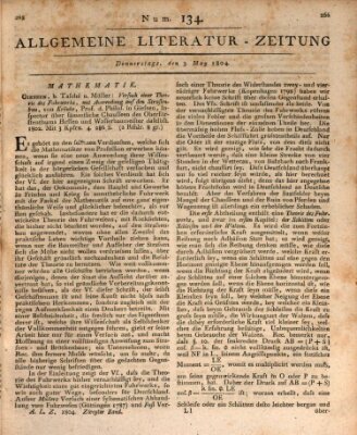 Allgemeine Literatur-Zeitung (Literarisches Zentralblatt für Deutschland) Donnerstag 3. Mai 1804