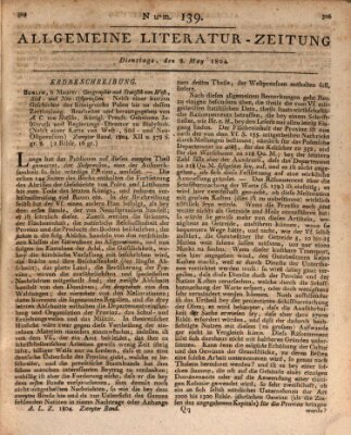 Allgemeine Literatur-Zeitung (Literarisches Zentralblatt für Deutschland) Dienstag 8. Mai 1804