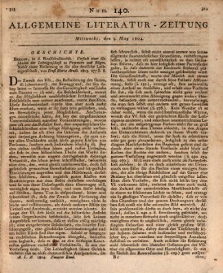 Allgemeine Literatur-Zeitung (Literarisches Zentralblatt für Deutschland) Mittwoch 9. Mai 1804