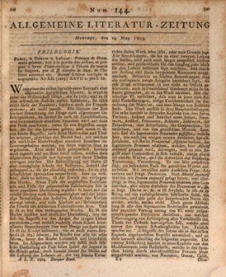 Allgemeine Literatur-Zeitung (Literarisches Zentralblatt für Deutschland) Montag 14. Mai 1804