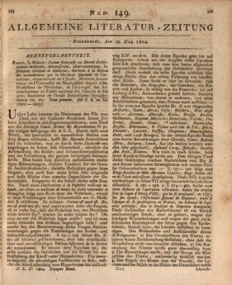 Allgemeine Literatur-Zeitung (Literarisches Zentralblatt für Deutschland) Samstag 19. Mai 1804