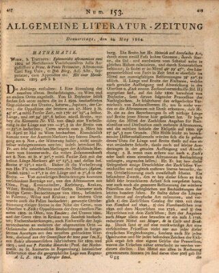 Allgemeine Literatur-Zeitung (Literarisches Zentralblatt für Deutschland) Donnerstag 24. Mai 1804