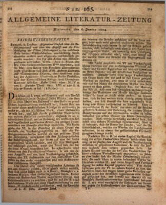 Allgemeine Literatur-Zeitung (Literarisches Zentralblatt für Deutschland) Mittwoch 6. Juni 1804