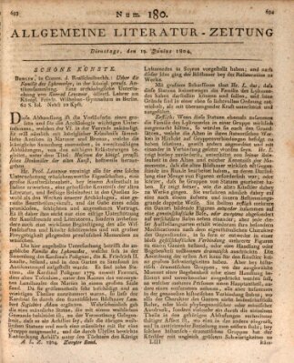 Allgemeine Literatur-Zeitung (Literarisches Zentralblatt für Deutschland) Dienstag 19. Juni 1804