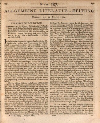 Allgemeine Literatur-Zeitung (Literarisches Zentralblatt für Deutschland) Montag 25. Juni 1804