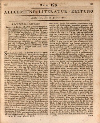 Allgemeine Literatur-Zeitung (Literarisches Zentralblatt für Deutschland) Mittwoch 27. Juni 1804