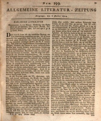 Allgemeine Literatur-Zeitung (Literarisches Zentralblatt für Deutschland) Freitag 6. Juli 1804