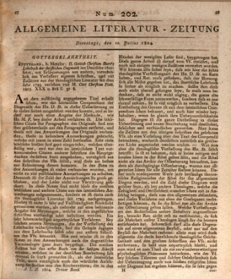 Allgemeine Literatur-Zeitung (Literarisches Zentralblatt für Deutschland) Dienstag 10. Juli 1804