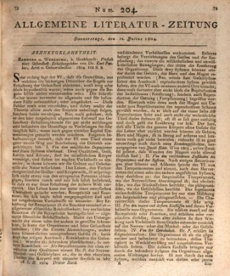 Allgemeine Literatur-Zeitung (Literarisches Zentralblatt für Deutschland) Donnerstag 12. Juli 1804