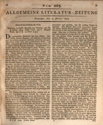 Allgemeine Literatur-Zeitung (Literarisches Zentralblatt für Deutschland) Freitag 13. Juli 1804