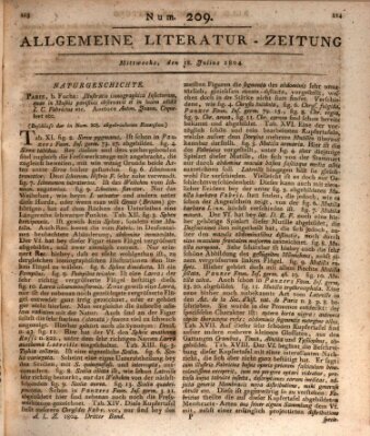 Allgemeine Literatur-Zeitung (Literarisches Zentralblatt für Deutschland) Mittwoch 18. Juli 1804