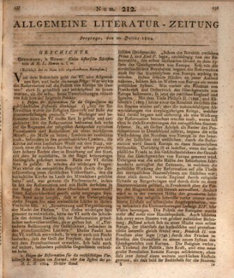 Allgemeine Literatur-Zeitung (Literarisches Zentralblatt für Deutschland) Freitag 20. Juli 1804