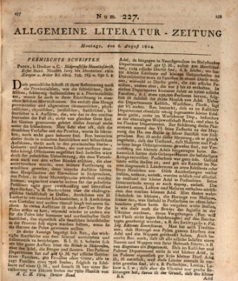 Allgemeine Literatur-Zeitung (Literarisches Zentralblatt für Deutschland) Montag 6. August 1804