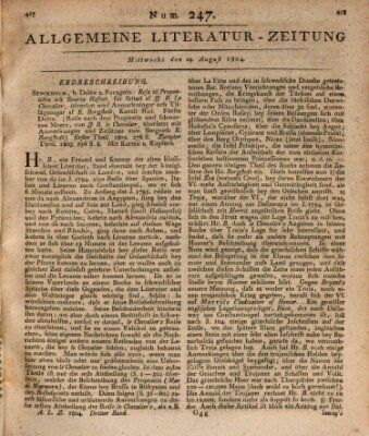 Allgemeine Literatur-Zeitung (Literarisches Zentralblatt für Deutschland) Mittwoch 29. August 1804