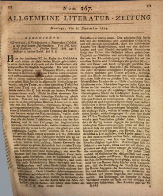 Allgemeine Literatur-Zeitung (Literarisches Zentralblatt für Deutschland) Montag 17. September 1804