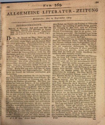 Allgemeine Literatur-Zeitung (Literarisches Zentralblatt für Deutschland) Mittwoch 19. September 1804