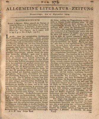 Allgemeine Literatur-Zeitung (Literarisches Zentralblatt für Deutschland) Donnerstag 27. September 1804