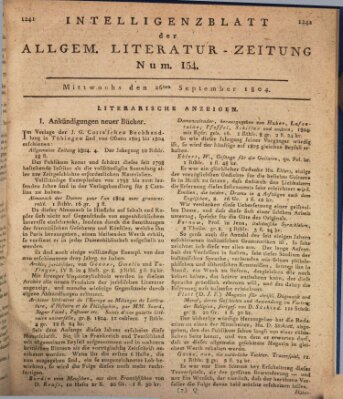 Allgemeine Literatur-Zeitung (Literarisches Zentralblatt für Deutschland) Mittwoch 26. September 1804