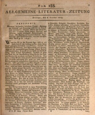 Allgemeine Literatur-Zeitung (Literarisches Zentralblatt für Deutschland) Montag 8. Oktober 1804