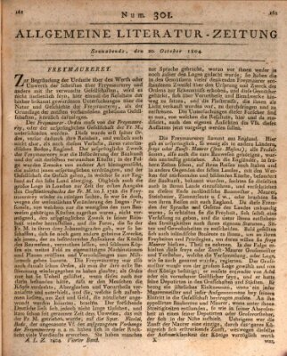 Allgemeine Literatur-Zeitung (Literarisches Zentralblatt für Deutschland) Samstag 20. Oktober 1804