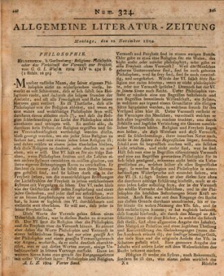 Allgemeine Literatur-Zeitung (Literarisches Zentralblatt für Deutschland) Montag 12. November 1804