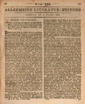 Allgemeine Literatur-Zeitung (Literarisches Zentralblatt für Deutschland) Samstag 17. November 1804